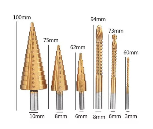 Brocas Escalonadas de Titanio X6