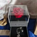 Rosa Eterna En Joyero Y Collar Te Amo