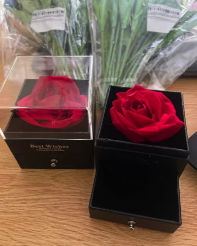 Rosa Eterna En Joyero Y Collar Te Amo